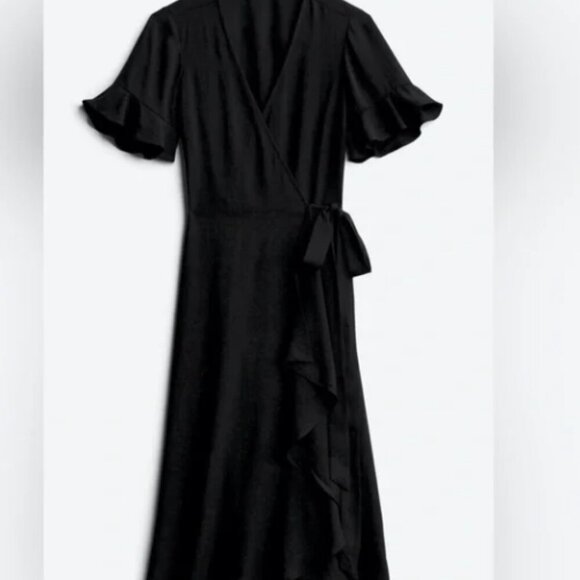 Madewell Ruffle-Sleeve Wrap Dress Size XS - Picture 2 of 4